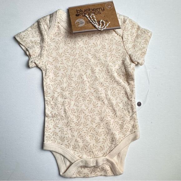 Blueberry Organics Baby Two Piece Short Sleeve Crew Neck One Piece Baby Set 0-3M - Picture 3 of 8